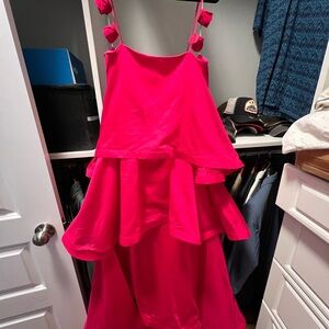 Elliatt Tiered Floral Pink Dress